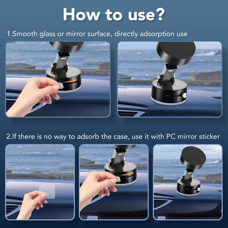 Magnetic Phone Holder with 360°Rotation,Foldable Design,Strong Magnet,Suitable for Smooth Surfaces Such as Rooms,Cars,Glass,Kitchen,Gyms,Etc